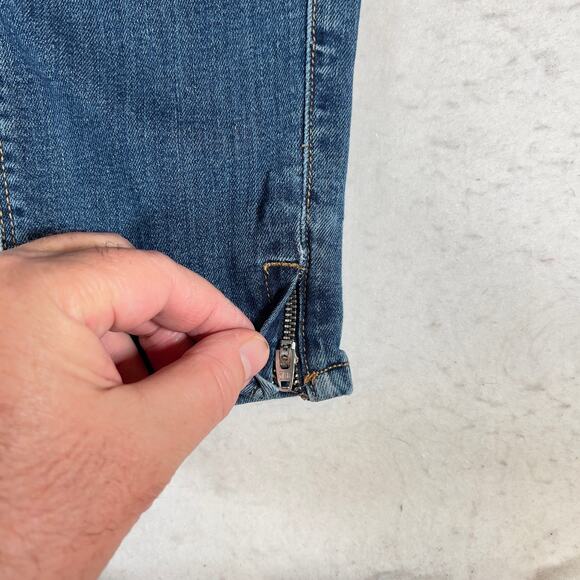 Zara Basic Denim Department Mid Rise Skinny Jeans Woman 8 32W Zipper Cuffs Z1975 - Picture 5 of 16